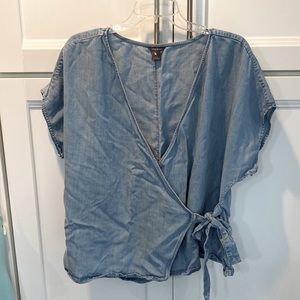 Eddie Bauer Denim Wrap Top
